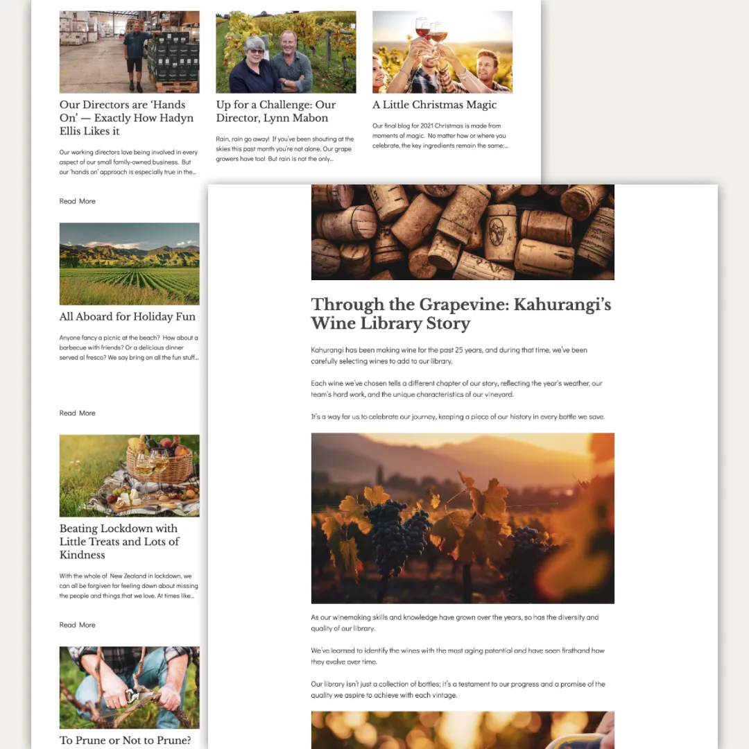 The Kahurangi Estate blog — stories about the directors, the vineyard and the wine library.